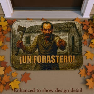 Resident Evil 4 Doormat, Ganado Villager Un Forastero Horror Game Entry Mat, Spooky Outdoor Decor for Gamers & Halloween
