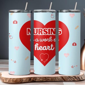 40 oz Nurse Tumbler Wrap | .png, .svg, .jpg, .pdf | 300 DPI | Instant Digital Download | Nurse Heart Wallpaper