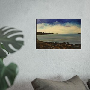 Póster de la costa de Connecticut, impresión de arte mural costero, decoración costera serena, arte de paisaje oceánico, decoración de casa de playa, póster náutico