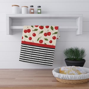 Cherry-On-Top Tea Towel - Whimsical Kitchen Decor, Unique Hostess or Baking Gift