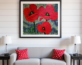Vibrant Poppies Art Print: Modern Floral Wall Art