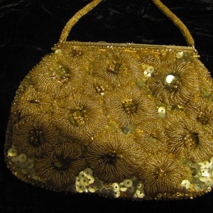 Gold sequence clutch purse image 2