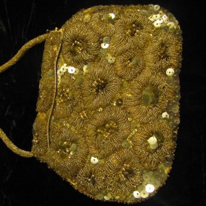 Gold sequence clutch purse image 1