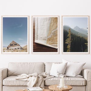 Oregon Wall Art fotobundel humeurig PNW landschapsafdrukken verlaten huis, pijnbomen, herfstregen Pacific Northwest digitale download (5 foto's)
