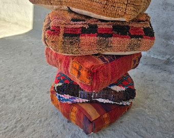 Marokkanischer Pouf Boden Vintage marokkanischer Beni Ourain Square Pouf, Yoga Meditations Kissen, Outdoor Rote Kissen