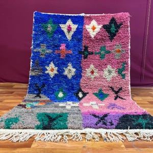 Moroccan Wool Rug with Tassels: Handwoven Cream Long Pile Berber Floor Decor