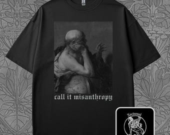 Heraclitus Misanthropy T-Shirt: Philosophy Funny Dark Humor Unisex Tee 100% Cotton