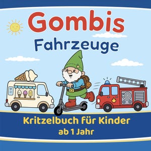 Gombi Vehicles Scribble Book for Kids Age 1+ | 25 Simple Vehicle Coloring Pages | Printable PDF Activity Book