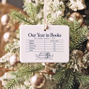 Ornement personnalisé pour club de lecture, défi lecture, souvenir personnalisé de l'année en livres 2026 image 5