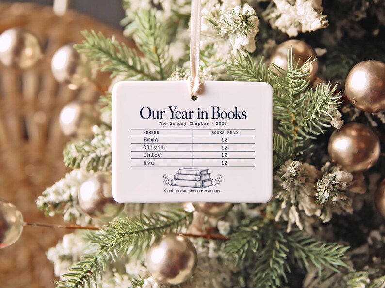 Ornement personnalisé pour club de lecture, défi lecture, souvenir personnalisé de l'année en livres 2026 image 5