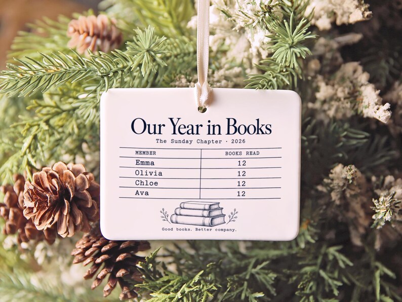 Ornement personnalisé pour club de lecture, défi lecture, souvenir personnalisé de l'année en livres 2026 image 13