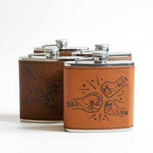 Personalized Leather Flask, Custom Flasks, Engraved Flask, Hip Flask, Custom Flask, Monogram Flask, Flask for Dad, Engraved Dad Gift, Men