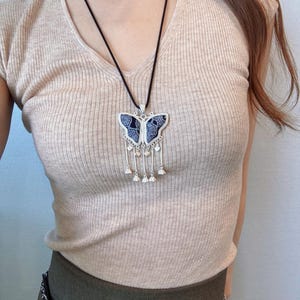 Chinese Miao Ethnic embroidery necklace| Chinese Hmong Tribal Silver Pendant| Traditional Ethnic Statement Jewelry – Gift for Her