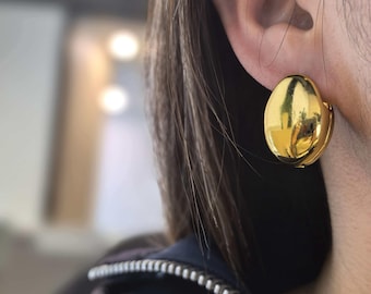 Minimalist Gold Egg Earrings | Small Lucky Symbol Studs 14K Gold Plated | Unique Meaningful Jewelry for Women | Birthday Gift