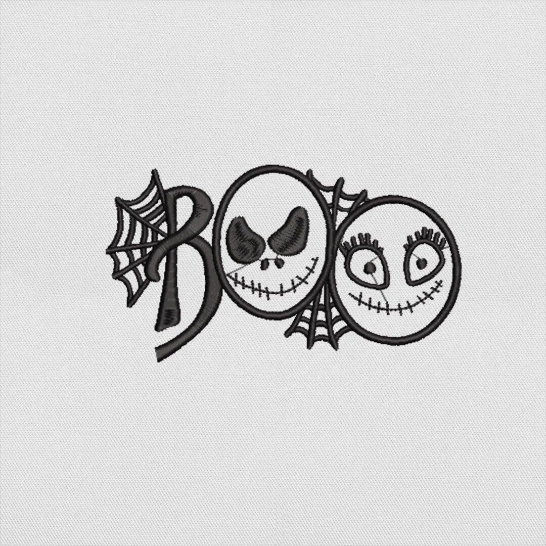 Boo Faces Embroidery Design, BOO With Spider Webs and Spooky Eyes ...