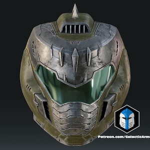 3D Printed Dark Ages Doom Slayer Helmet – Full-Scale Wearable Helmet Prop – Doom Inspired [XL SIZES AVAILABLE]
