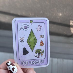 Pegatina de la carta del Tarot de Los Sims Simmer