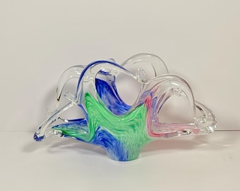 Vintage Hand -Blown Art Glass Sculpture