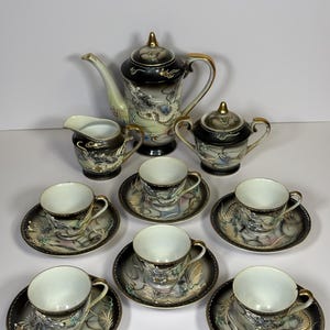 Vintage Japanese “Dragonware” Moriage Tea Set