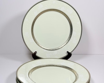 Assiettes plates en dentelle Mikasa Platinum ~ Lot de 4