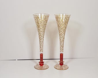 Pair of Vintage Champagne Flutes
