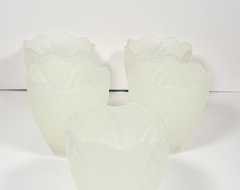 Set of 5 Vintage Frosted Glass Light Shades Please Read Description
