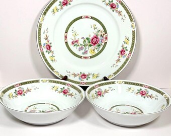 Vintage Royal Gallery 12” Plate with 2 Matching Serving Bowls
