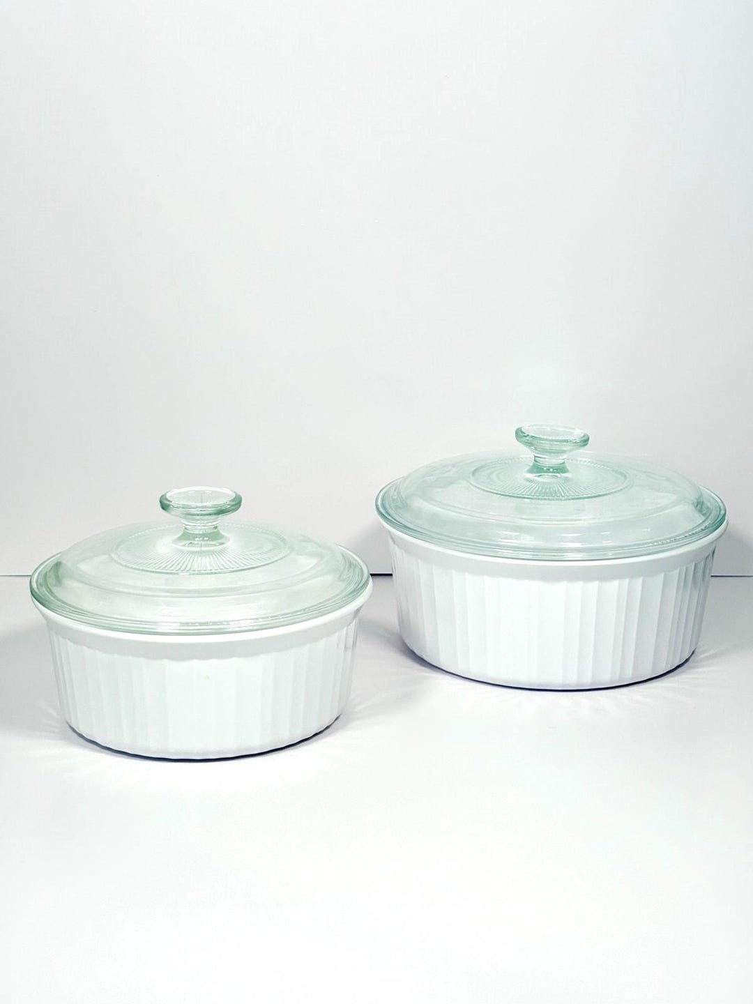 Pyroceram Tableware Vintage Pyroceram Corningware French White Baking Dishes 2.5 Liters and ...