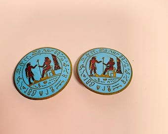 Mid-Century 1.25” Egyptian Revival Statement Buttons ~ 2
