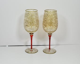 Pair of Vintage Wine Glasses