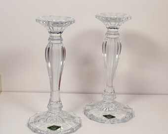 Pair of Shannon Crystal by Godinger Candlestick Holders 10.25”