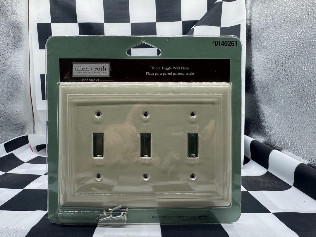 Allen + Roth Triple Toggle Wall Plate Satin Nickel Finish 0140261 Light ...
