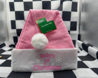 Gorro y gorra para bebé niña para la primera Navidad