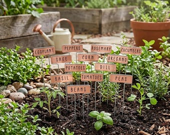 Copper Garden Markers, Plant Tags, Herb Labels with Oil-Based Marker