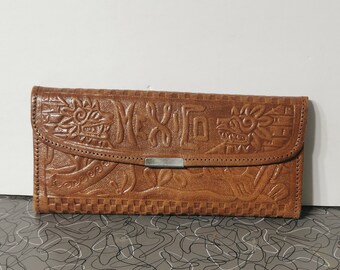 Tooled Leather Clutch Wallet Hand tooled clutch wallet clutch purse