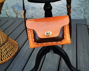 Vintage Tooled Leather Purse Hippie Boho Festival Leather Pouch Purse