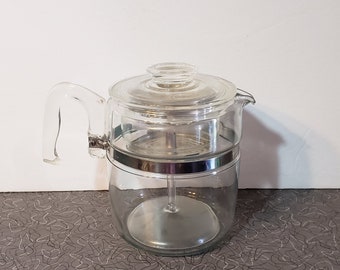 Vintage Pyrex Flameware 6 Cup Coffee Percolator