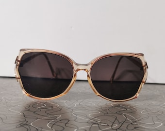 Vintage Oversized Sunglasses Jackie O Style 1960s Oversized Sunglasses Mod Pink Peach Designer