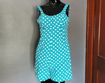 Vintage 1960's ladies swimsuit polka dot playsuit Bathing Suit Polka Dot Swim Suit