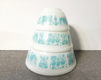 Vintage Butter Print Mixing Bowls Butterprint