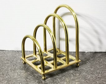 Vintage Brass Record Holder Record Vinyl Rack Record Holder Record Storage