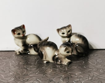 Vintage Kitty Cat-beeldjes Cyperse katten Japan Kitsch schattig