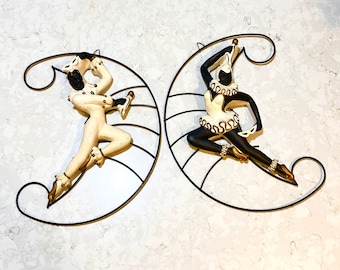 Vintage Iconic MCM Harlequin Chalkware