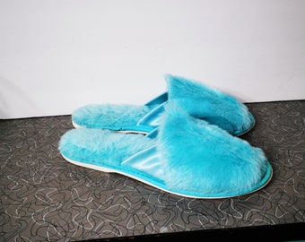 vintage fluffy slippers