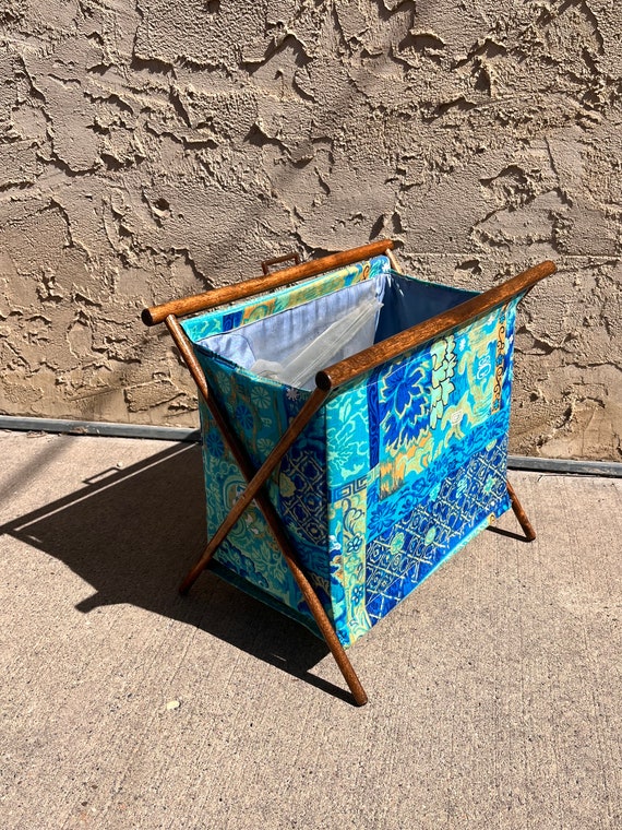 Vintage Mid Century Modern Yarn Basket Sewing Basket Poland Vintage Mod Modern
