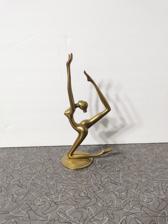 Vintage Figural Brass Dancer Art Deco Art Nuevo Style Brass Figure