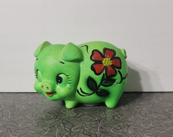 Adorable Mod Vintage Piggy Bank Hand Painted Japan