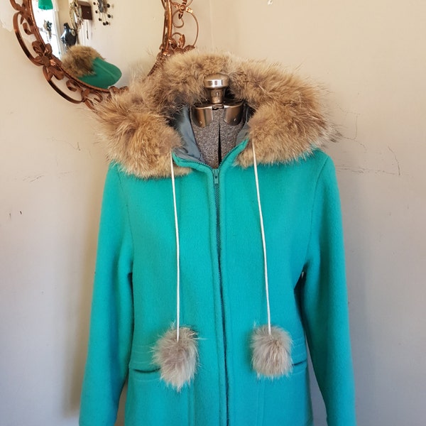 Vintage Inuit Coat Aqua Vintage Inuit Coat Handmade in Northern Canada