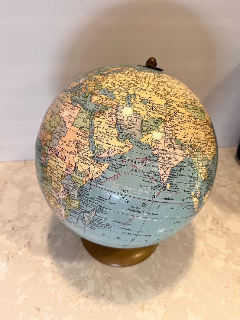 Vintage 9 Inch Crams Terrestrial Globe 1960's-70'a Vintage Modern Globe image 4