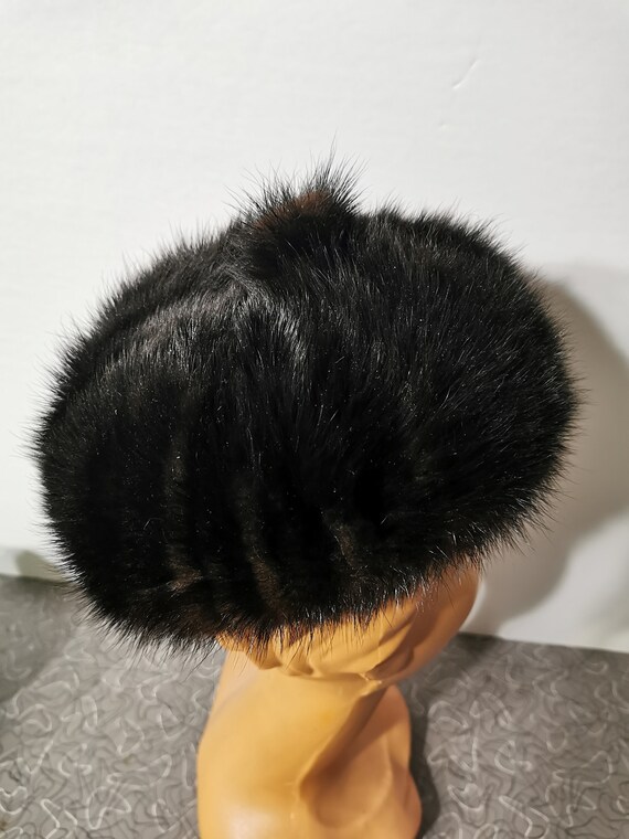 Beautiful Black Mink Hat Vintage Winter Mink Hat … - image 8